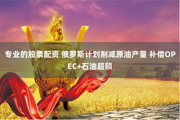 专业的股票配资 俄罗斯计划削减原油产量 补偿OPEC+石油超额